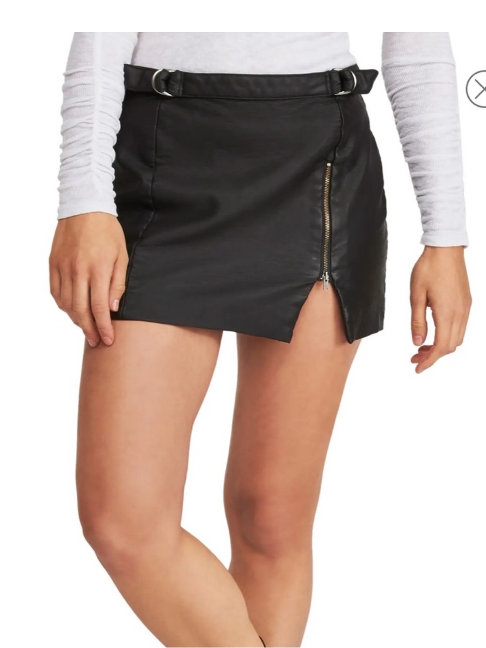 Free People Faux Leather Mini Skirt